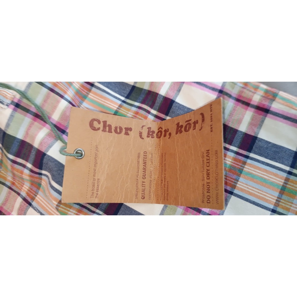 Chor NWT Mens Shorts Size 31 Plaid Chino Golf Preppy 90s Retro Eclectic Grandpa - Picture 9 of 9
